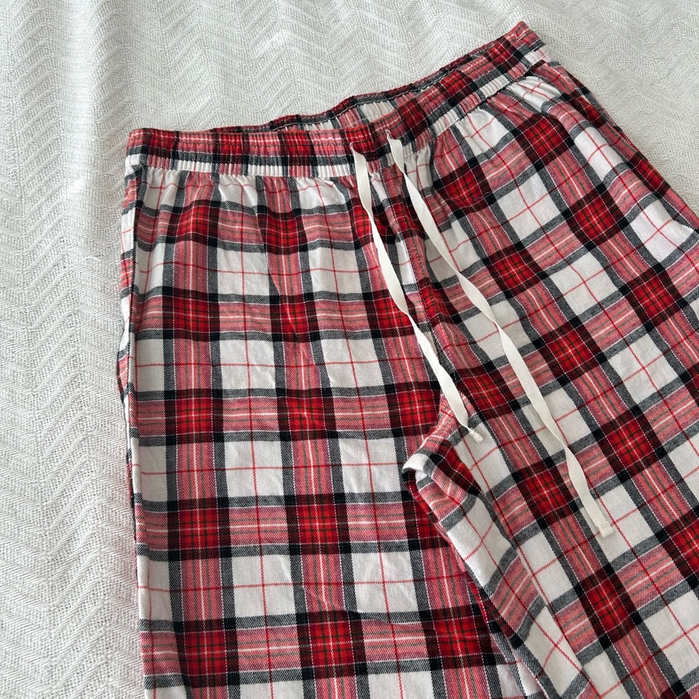 Plaid Unisex Pajama Pants in Red and Black